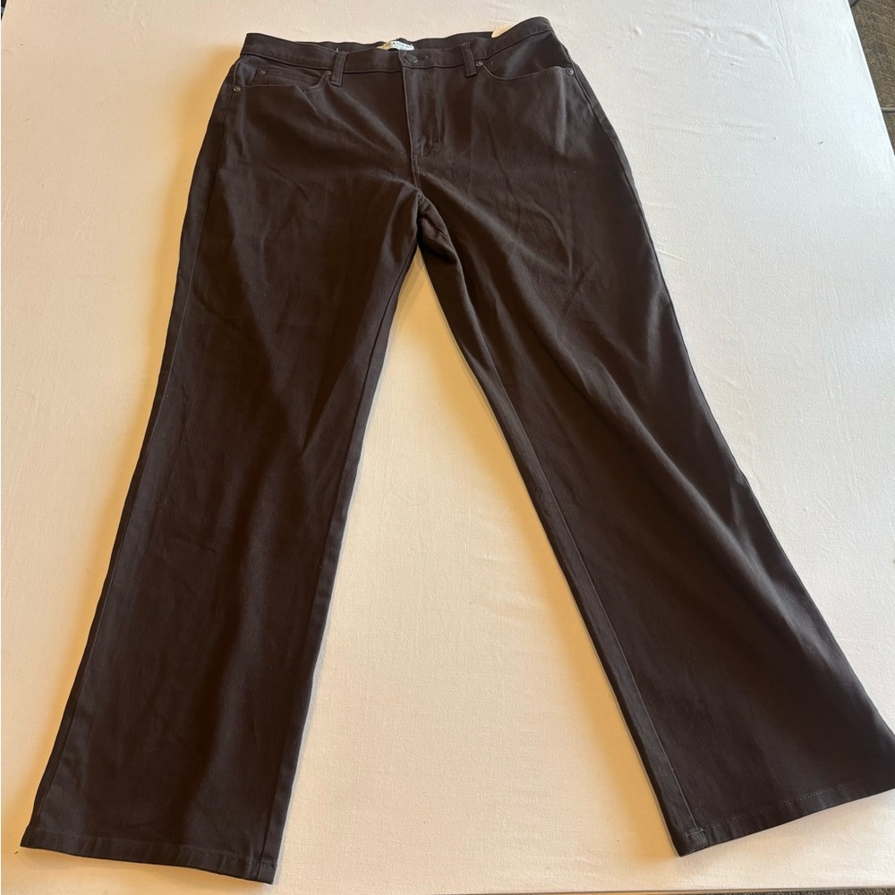 Lee Women’s Relaxed Fit Straight Leg Pants Brown Size 14‎ Medium Comfort Wais